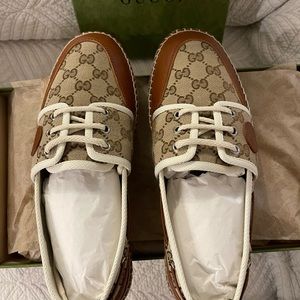 Gucci Gg Canvas & Leather Espadrille Men’s, size 7